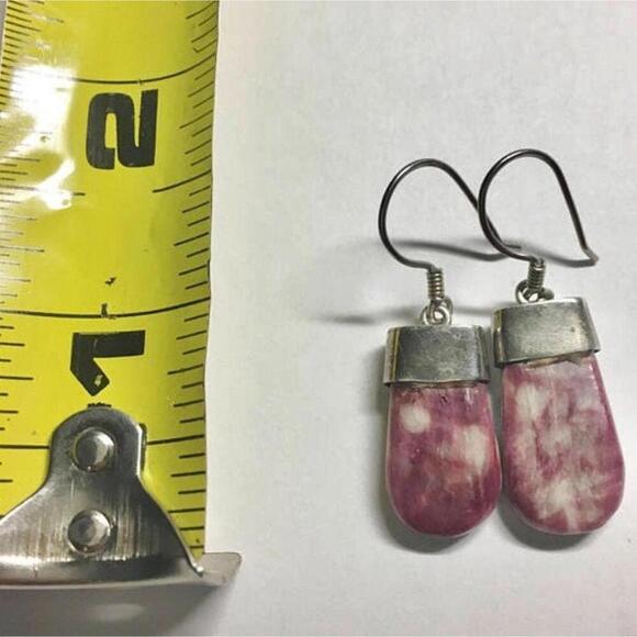 Handmade Peruvian 925 Sterling Silver Necklace & Earring Set Dark Lilac Stone - Picture 7 of 9